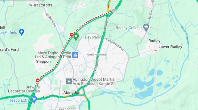 A34 Abingdon Evening Crash Leads To Early Evening Delays