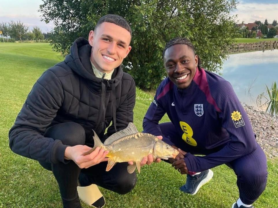 England Footballers Phil Foden And Eberechi Eze Fishing After Oxfordshire Trip