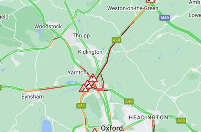 Live Incident On A34 Closes One Lane As Delays Stretch For Miles